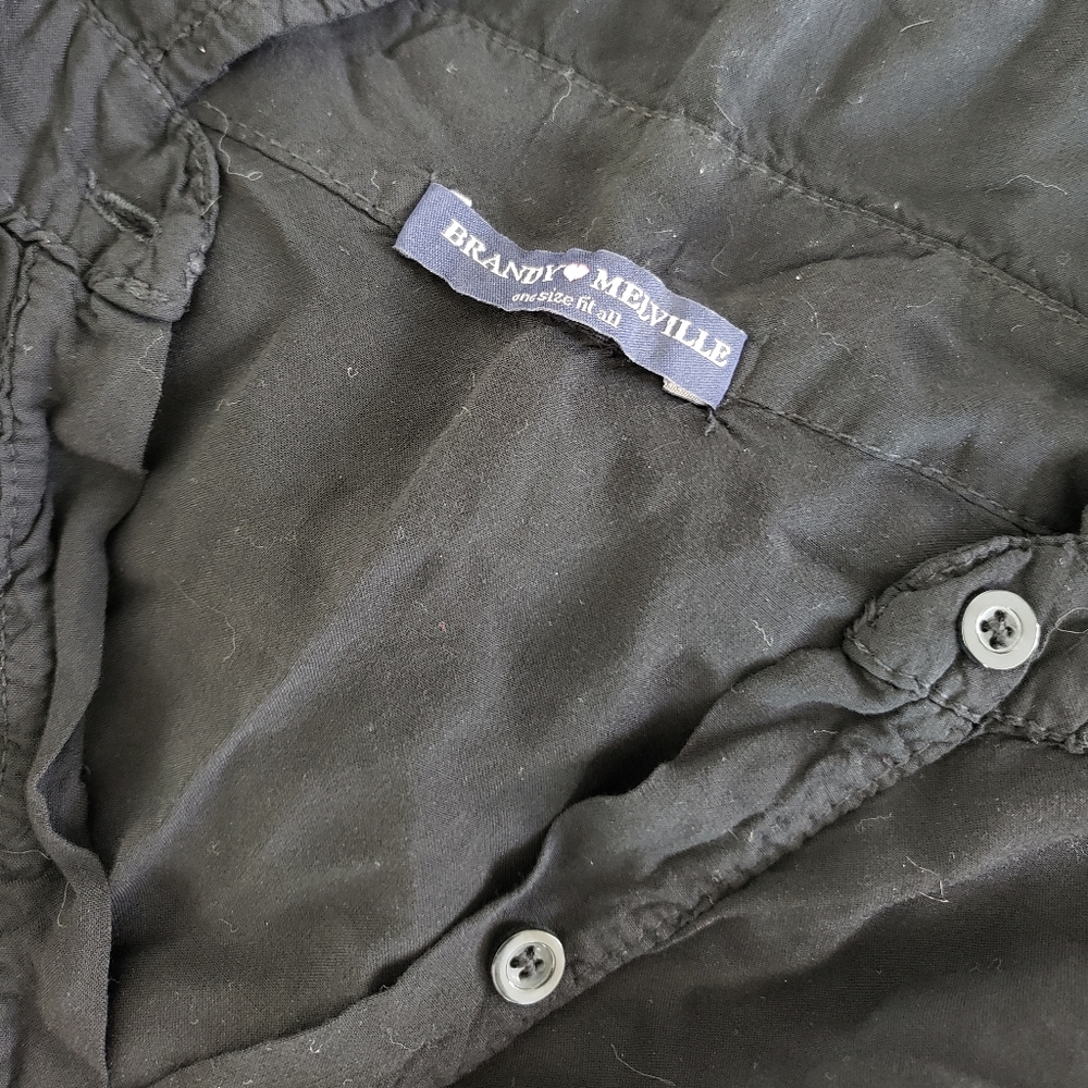 Black Basic Melville Short Sleeve Button Down - Picture 3 of 3